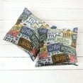 thumbnail image 2 of Ambesonne Retro Throw Pillow Cover 2 Pack, Vintage Travel Plate, 16", Green Blue Yellow, 2 of 6