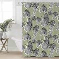 thumbnail image 4 of Shower Curtain Bathroom Set Summer Grey Ginkgo Leaf on Green Waterproof Fabric Shower Curtains with Grommets&Hooks Vintage Watercolor Leaves Privacy Bath Curtain for Bathtub 36x72in, 4 of 7
