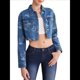 thumbnail image 3 of Chaqueta Vaquera Corta con Estampado de Mariposas para Mujer, con Botones, Larga, Top Corto Ajustado y Abrigo Vaquero. Azul XS, 3 of 9