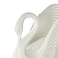 thumbnail image 5 of 11" x 8" White Ceramic Swan Sculpture with Textured Grooves, by DecMode, 5 of 10