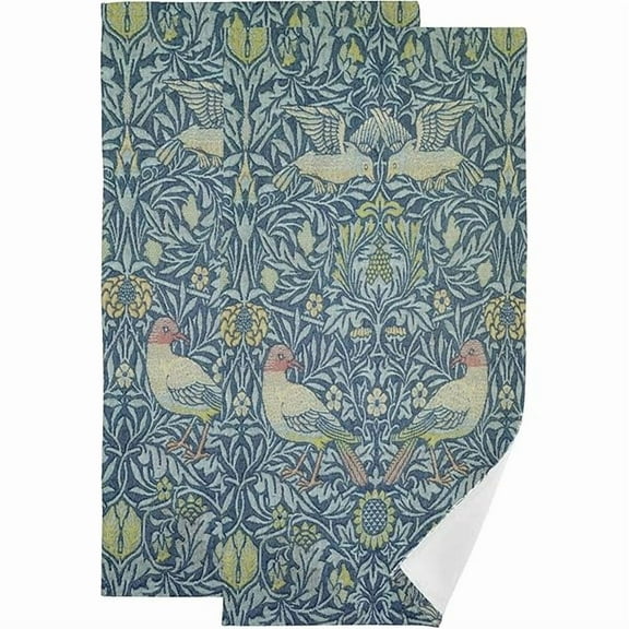 Wanhoo William Morris Prints Hand Towels Soft Absorbent Decorative Bath Towels Face Towels Set of 2 for Bathroom Gym Hotel Spa 28 X 14 Inch