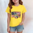 thumbnail image 2 of TOWED22 Girls USA Shirts Kids 4th of July Shirts American Flag Tshirt Patriotic Top Independence Day Outfit(Yellow,3-4 Y), 2 of 4
