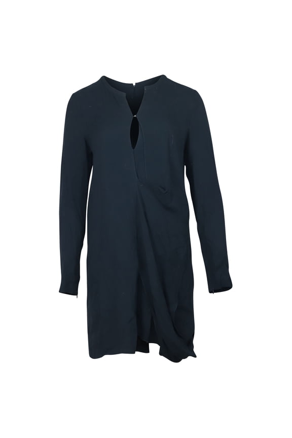 Pre-Owned Acne Studios Keyhole Neckline Dress in Navy Blue Viscose