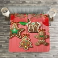 thumbnail image 3 of Ambesonne Gingerbread Man Quilted Bedspread Set 3 Pcs, Symbolic Pastry, Queen Size, Multicolor, 3 of 3