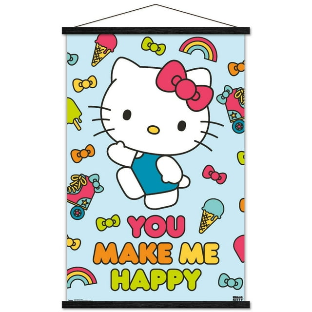 Hello Kitty - Happy Wall Poster, 22.375" x 34"