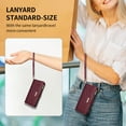 thumbnail image 3 of for iPhone 14 Wallet Case with Card Holder/Zipper Wallet Slot/Crossbody Strap+Hand Lanyard,[RFID Blocking][Magnetic Closure] PU Leather Shockproof Flip Kickstand Phone Cover,Winered, 3 of 9