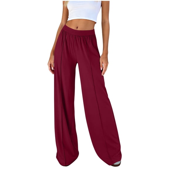 Besolor Womens Wide Leg Pants Elastic High Waisted Casual Loose Loungewear Workout Athletic Gym Yoga Trousers