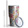 thumbnail image 2 of 30oz Pioneer Flower Tumblers Stainless Steel Tumbler with Lid and Straw,Vacuum Insulated Double Wall Travel Tumbler Cups Mug with Cleaning Brush for Coffee,Tea, 2 of 6