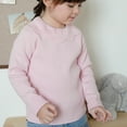 thumbnail image 5 of GYRATEDREAM Toddler Unisex Baby Blouses Kids Long Sleeve Knitted Bottom T-Shirt Boys Girls Solid Color Doll Collar Casual Tee Tops for 1-7 Years, 5 of 8