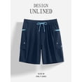 thumbnail image 5 of APTRO Mens Swim Trunks 9'' With Pockets Quick Dry Swim Shorts Board Shorts Bathing Suit Swimsuit Summer Beach Shorts Navy S, 5 of 6