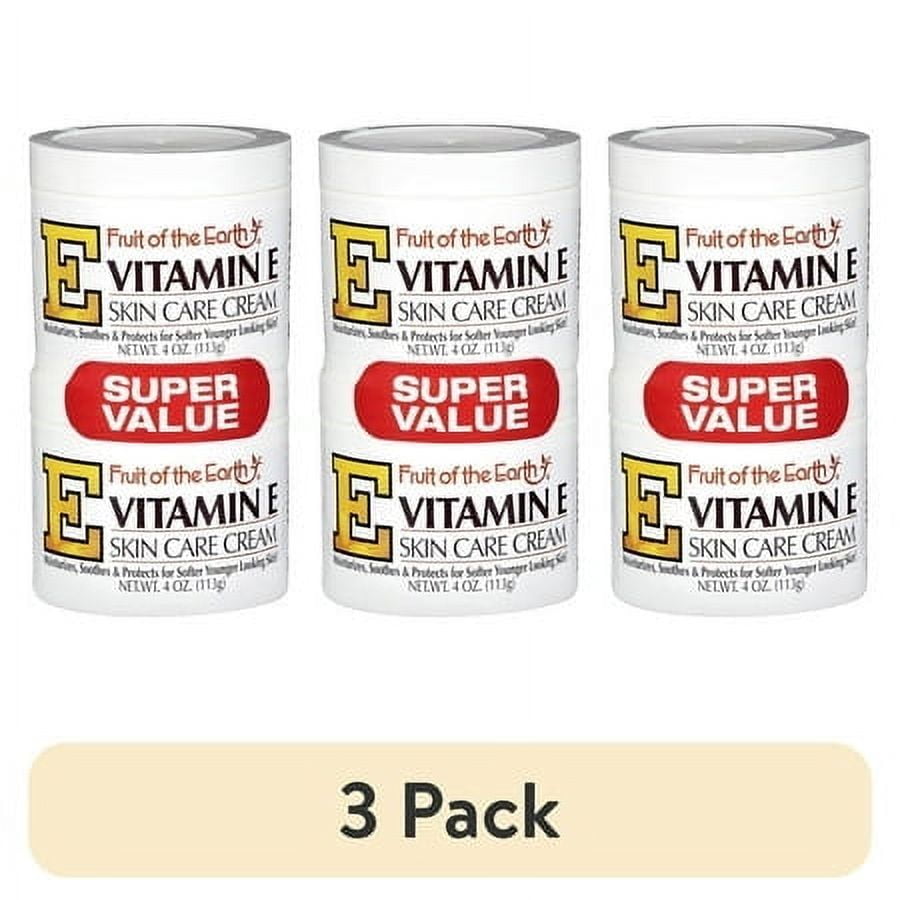 (3 pack) Fruit of the Earth Vitamin E Skin Care Cream Super Value, 4 Oz., 2 pack