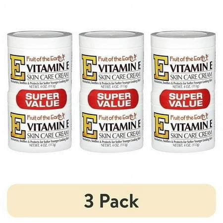 (3 Pack) Fruit Of The Earth Vitamin E Skin Care Cream Super Value, 4 Oz., 2 Pack