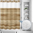 thumbnail image 2 of No Hook Shower Curtain, Light Brown Wood Grain Shower Curtains for Bathroom with See Through Top Window, Western Farmhouse Barn Door Waterproof & Washable Bath Curtain Stall 48"x72", 2 of 9
