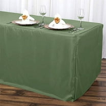 BalsaCircle 6 feet Willow Green Fitted Polyester Tablecloth
