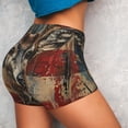 thumbnail image 4 of Sikiie American Flag Deer Art Workout Shorts Women Scrunch Butt Gym Shorts Seamless High Waist Tummy Control Yoga Biker Athletic Shorts-Small, 4 of 8