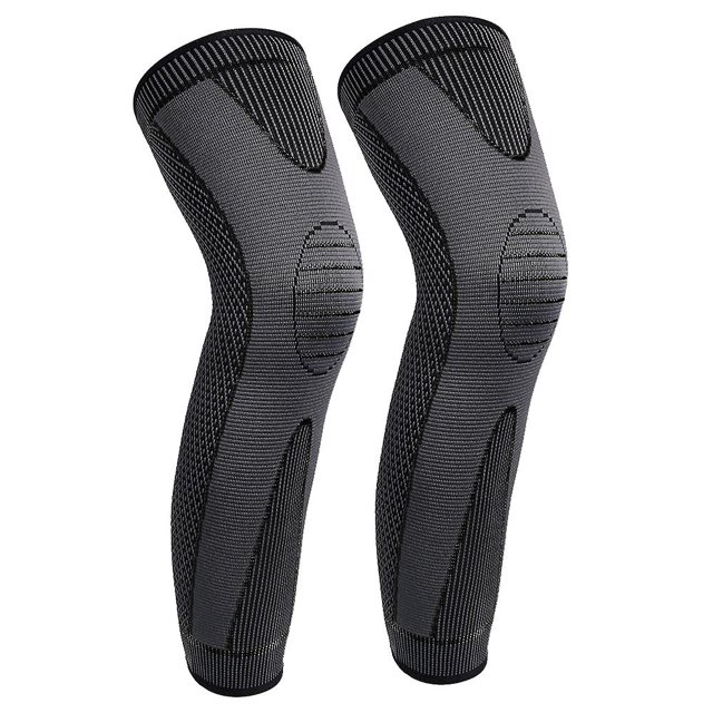 black 1 par de rodilleras deportivas de nailon tejidas para hombres y mujeres, protección para pantorrillas de otoño e invierno, baloncesto, fútbol, montañismo, rodilleras cálid