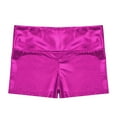 thumbnail image 4 of Venjoe Big Girls Shiny Metallic High Waisted Booty Shorts Gymnastics Leotard Ballet Dancewear Sports Rose 10, 4 of 5