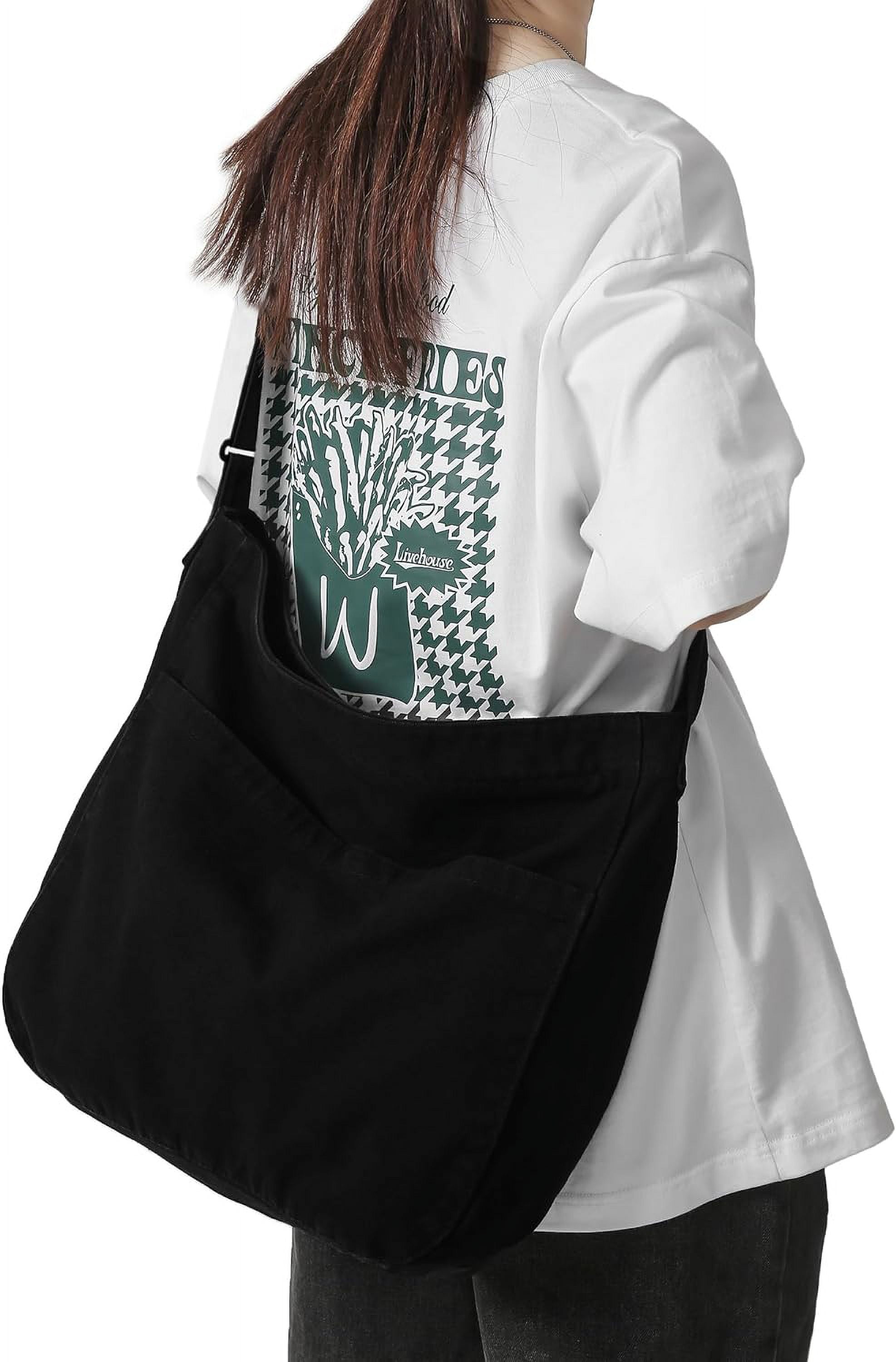 Canvas Tote Bag for Women Large Hobo Crossbody Handbags Casual Shoulder Purse with Multiple Pockets