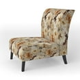 thumbnail image 3 of Designart "Elegance In Rustic Brocade III" Brown Floral Upholstered Accent Chair - Cottage Arm Chair For Bedroom, 3 of 7