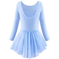 thumbnail image 5 of WIBACKER 3-12Y Girls Ballet Leotards Toddler Long Sleeve Crisscross Back Dance Dress Outfit with Removable Shiny Skirt Combo, 5 of 14