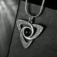 thumbnail image 3 of Jewmon Celtic Knot Necklace for Men Stainless Steel Black Onyx Trinity Knot Necklace Protection Jewelry, 3 of 9