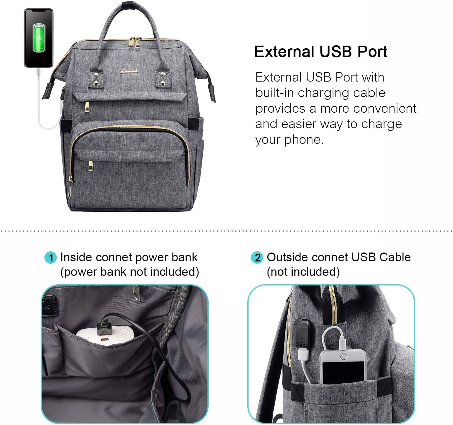 YOUI-GIFTS Nurse Backpack Laptop Backpack for Women with Stethoscope Case & USB Charging Port Anti Theft Travel Backpacks Bookbags Doctor Bag Fits 15.6 Inch Laptop and Notebook, Black