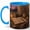 Blue, variant on Gentle Journal Desk 11oz Ceramic Mug, Candlelit Writing Nook Art