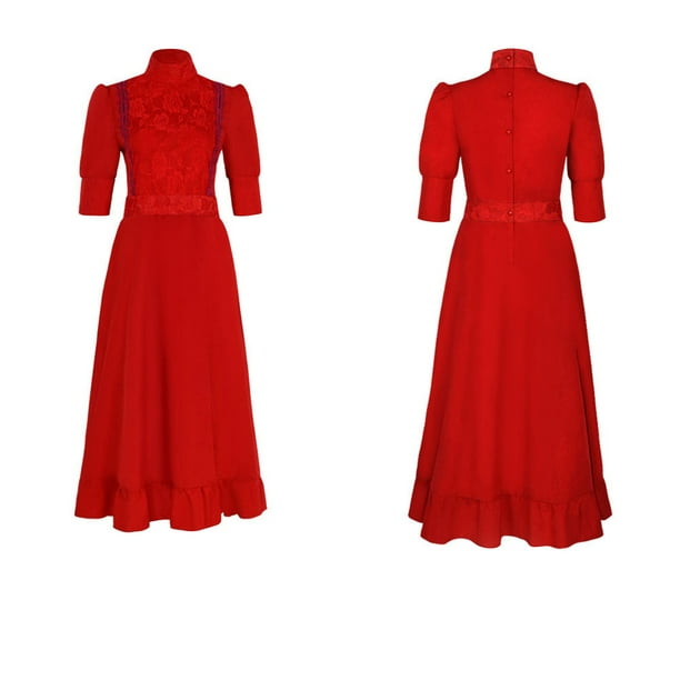 YOOZIO Red Pearl Cosplay Dress Horror Movie X Film Mia Goth Costume  Halloween Party Role Play Outfit For Women Ladies Fashion Red Dress Cosplay  Costume Outfits XL - Walmart Business Supplies
