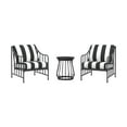 thumbnail image 2 of Better Homes & Gardens Aubrey 3-Piece Outdoor Steel Stationary Chat Set, Stripe Color Cushion, 2 of 10