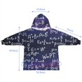 thumbnail image 7 of Math Equations Chemistry Symbols Black Pattern Blanket Hoodies for Kids 6-13YR Oversize Wearable Blanket Hoodies for Boys Girls Teens, 7 of 7