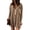 Mocha, variant on Women's Waffle Knit Button Front Dress with Ninety Five Percent Polyester and Five Percent Elastane for Comfortable Fit