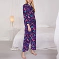 thumbnail image 3 of Sikiie Bright Purple Butterflies Pajamas for Women Set, Womens Pajama Sets, Lounge Sets for Women, 2pjs for Women-Medium, 3 of 7