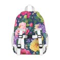 thumbnail image 3 of Colorful Floral Pattern Backpack for School,Cute School Bag,Schoolbag with Adjustable Shoulder Straps & Padded Back,15"x11.42"x5.5", 3 of 6