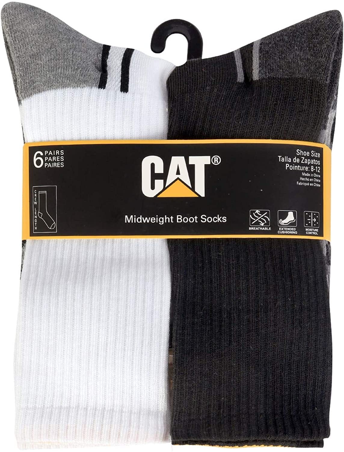  Caterpillar Men's Cap Sock Bundle, Black, One Size