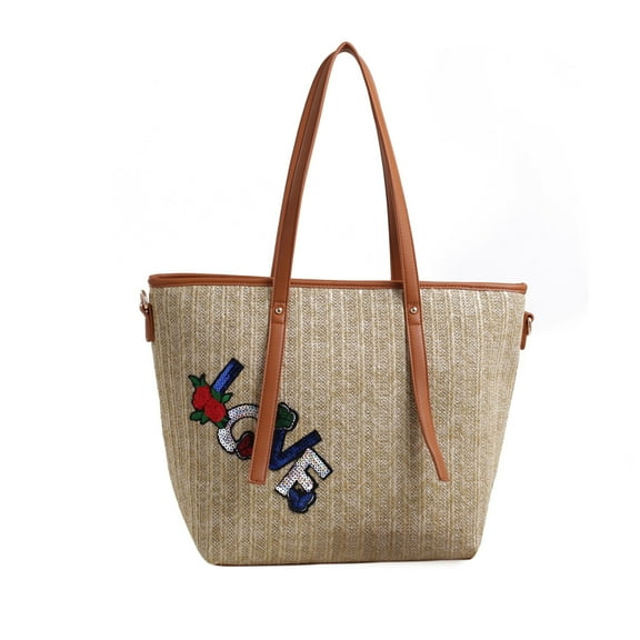 MKF Collection Hampton Tote Bag Woven Beach Large Shoulder Bag by Mia K
