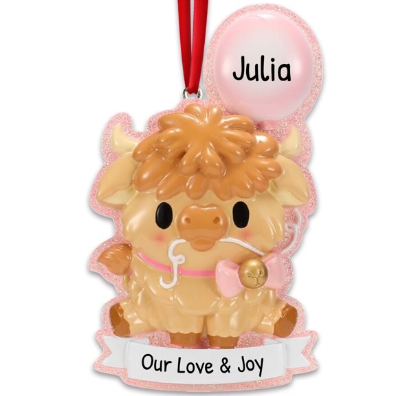 Personalized Baby's First Christmas Ornament 2024 - Custom Christmas Ornament Baby Girl First Christmas Ornament Highland Cow Ornament Newborn Baby Ornament with Name Baby Ornament for Christmas Tree