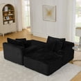 thumbnail image 6 of 83" Oversized Double Chaise Lounge, Upholstered Boneless Cloud Couch, Sleeper Sectional Sofa Daybed Loveseat Chair for Living Room, Black, 6 of 10