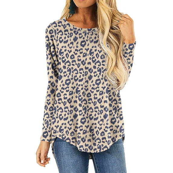 HOWCOME Fall Long Sleeve Side Split Casual Loose Tunic Womens Blouses
