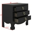 thumbnail image 2 of Safavieh Nero 3-Drawer Solid Contemporary Night Stand, Black, 2 of 10
