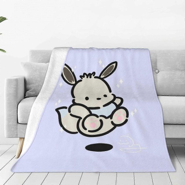 2025 Sanrio Pochacco Throw Blanket Couch Bed Sofa Soft Lightweight Warm Cozy Flannel Fleece Bed Blanket For Kids Adults Gift -SYS829