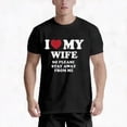 thumbnail image 6 of Men's Funny "I LOVE MY WIFE" Print T-Shirt - Lettering Casual Crew Neck Tee Suitable for Year-Round Wear, Anniversary Gift for Husband, Comfortable Everyday Marriage Statement Apparel, 6 of 7