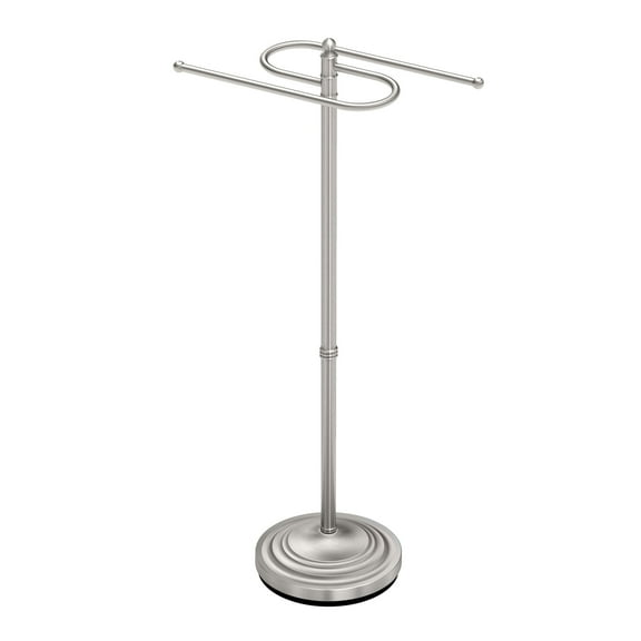 Gatco 1506 Floor S-Style Towel Stand, Satin Nickel