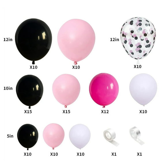 112 PCS Balloon Set For Party Decorations Black Pink White Balloons Outdoor Wedding Party Decoration