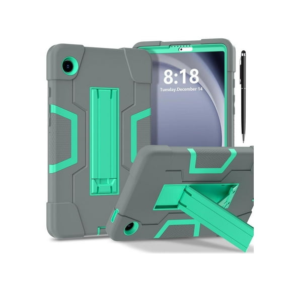 Case for Samsung Galaxy Tab A9 8.7 Inch 2023 SM-X110/X115/X117 with Kickstand, Heavy Duty Shockproof Protective Cover with Stylus Pen