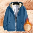 thumbnail image 2 of LHVUOA Men's Pullover Zip Up Hoodie Thick Sherpa Lined Pocket Winter Windproof Pullover Thick Winter Hooded Sweatshirt, 2 of 4