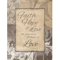 thumbnail image 2 of Grey, Jace 25x32 White Modern Wood Framed Museum Art Print Titled - Faith Hope Love, 2 of 4