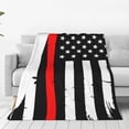 thumbnail image 1 of Balery Firefighters USA Flag Black And White Flag Manta de Felpa Suave y Acogedora – Cobija de Franela Aterciopelada para Cama, Lavable y Cálida para Sofá, Mascotas, Transpirable-50"x40", 1 of 7