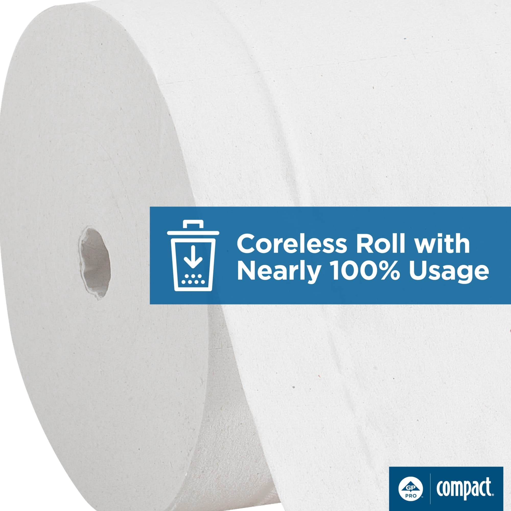 GEORGIA-PACIFIC 19375 Compact(R) Coreless Toilet Paper, 2 Ply, 1000 Sheets, PK36