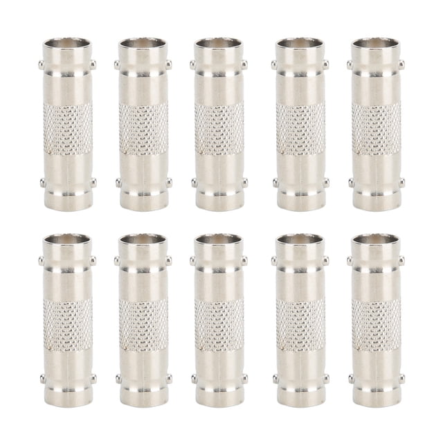 10 piezas de conector Adaptador Sincero BNC hembra a BNC hembra de Cobre niquelado 50 ohmios