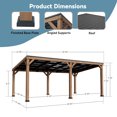 thumbnail image 4 of Modern Shade Gazebo en Cèdre 12 Pieds x 20 Pieds avec Toit Rigide, Abri de Grill Résistant à la Rotation pour Jardin Ou Patio, 4 of 5